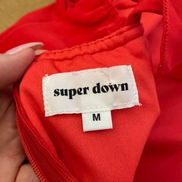 NWT Revolve Red Superdown Peyton Ruffle Dress Size Medium - Picture 4 of 6